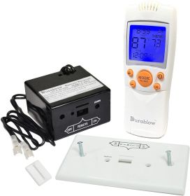 Durablow TR1004 Gas Fire Fireplace On/Off Remote Control Kit + Thermostat + Timer + Backlit Transmitter for Millivolt Valve;  IPI Module;  Replac