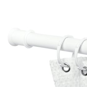 Adjustable Tension Shower Curtain Rod for Small or Stall Showers, 27'-40", White