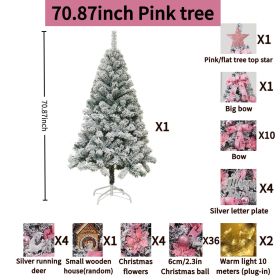 One 180cm Christmas Tree With Red Accessories, On Off-season Promotion. Don't Miss Out. (Color: Pink)