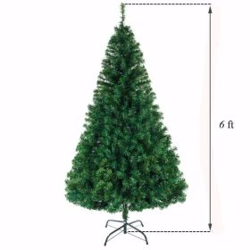 Green 6ft, 1050 Branches, PVC Material Christmas Tree (Color: Green)