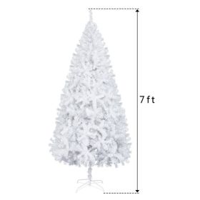 White 7ft, 950 Branches, PVC Material Christmas Tree (Color: White)