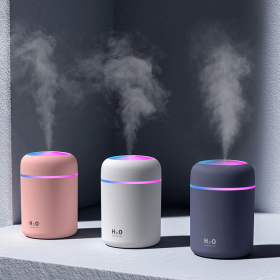 Portable Air Humidifier Aroma Essential Oil Diffuser for Car Home (Primary Colour: Pink)