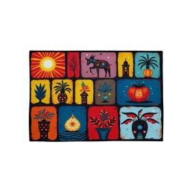 Printed Absorbent & Non-Slip Door Mat - Durable Polyester Carpet with "Kitchen" Design, Ideal for Bathrooms, Hallways, Living Rooms (Color: SJR-45-71-15, size: 17.7*28in/45*71cm)