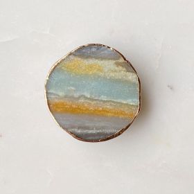 Golden Edge Natural Stone Device Grip (Color: Amazonite)